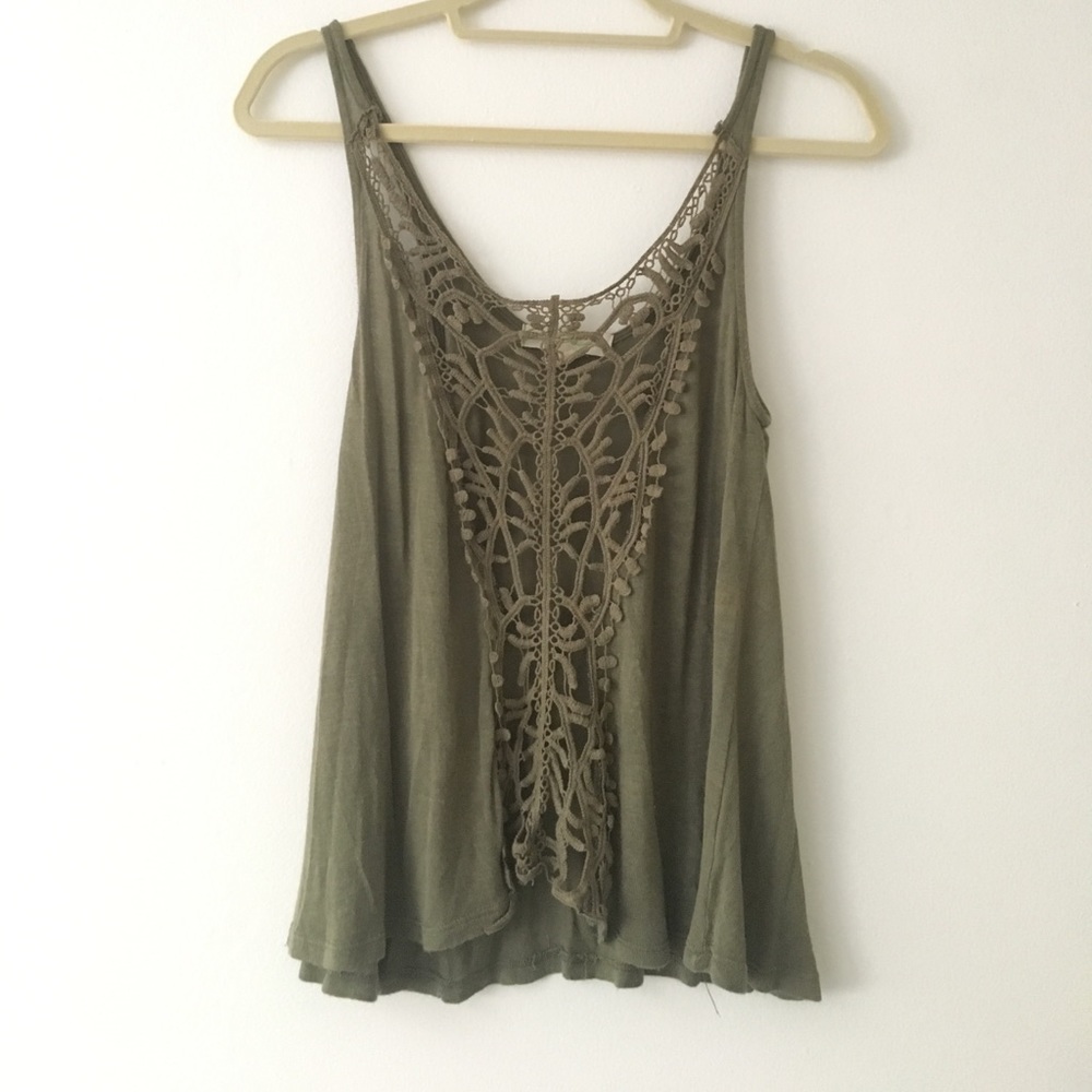 Free People Green Knitted Tank
