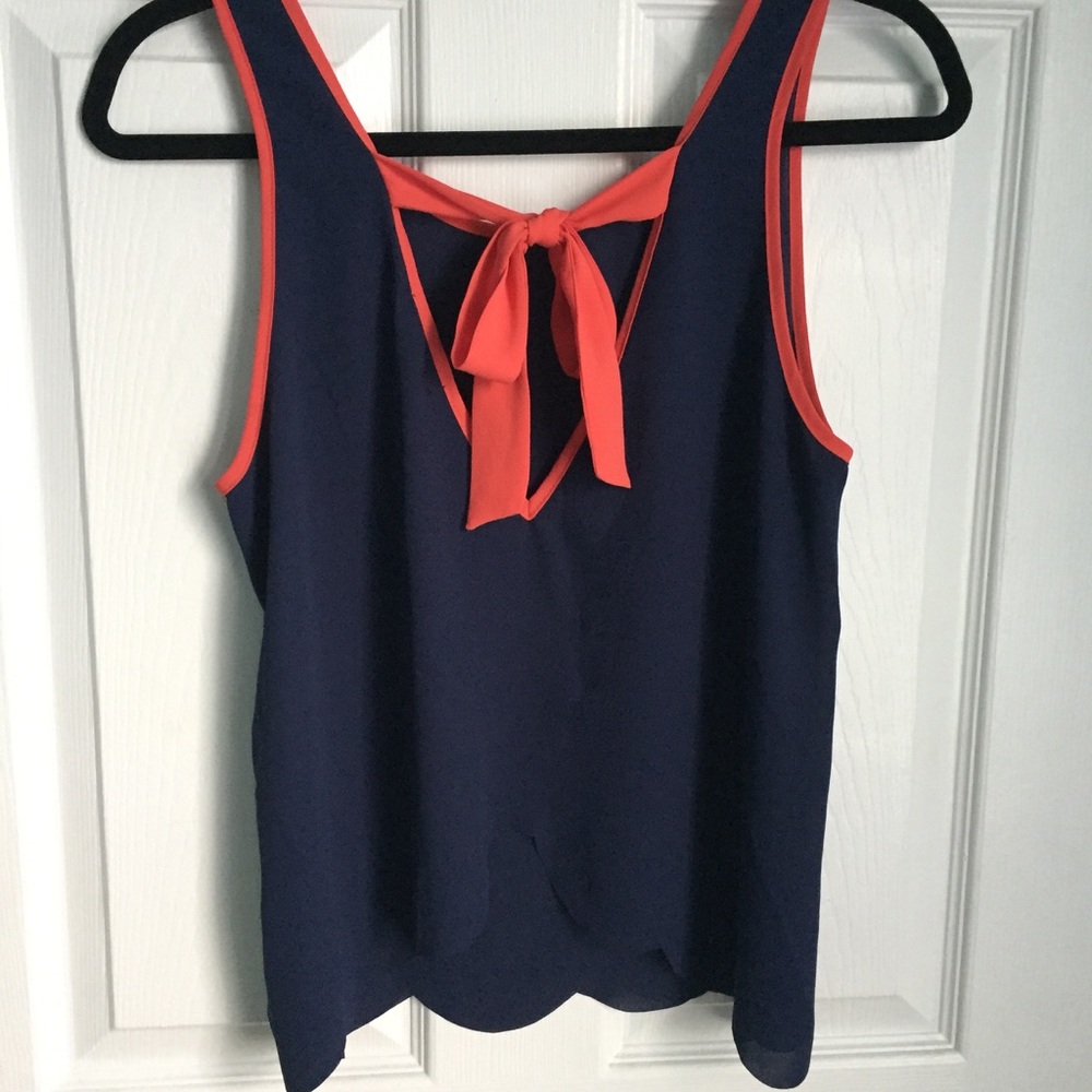 ADORABLE Navy and Red Top with Bow!