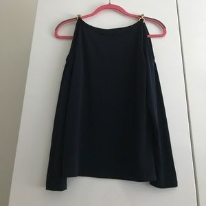 Michael Kors off the shoulder navy blue top