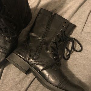 Black combat boots
