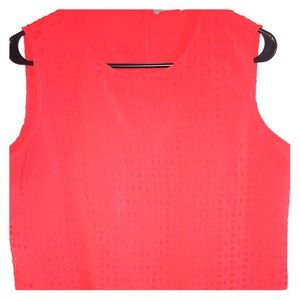 Dalia Red Eyelet Sleeveless Blouse