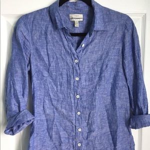 J. Crew Blue Linen Button Down
