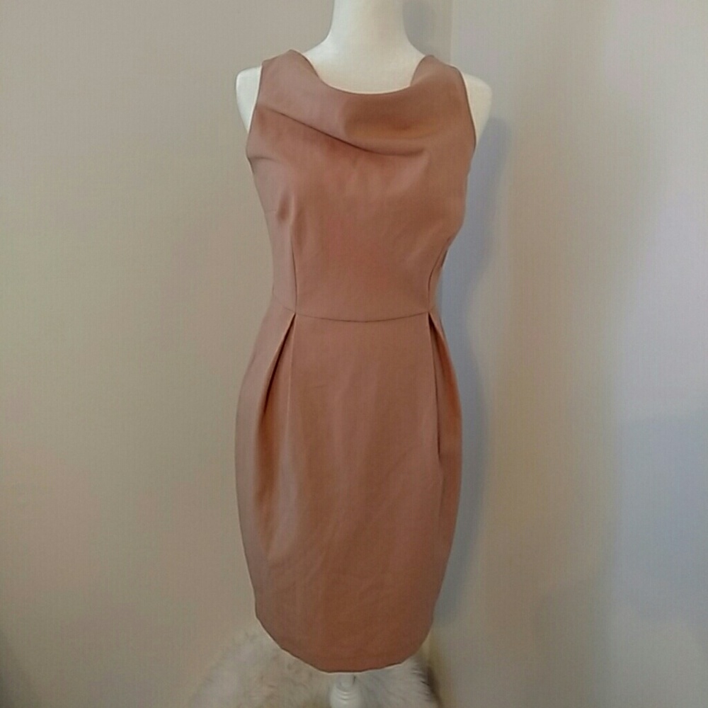 ASOS Peach Cowl Neck Sleeveless Dress