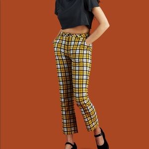 UNIF Dawson Pants in Yellow Plaid NWOT