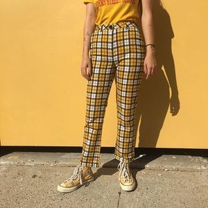 unif yellow plaid pants
