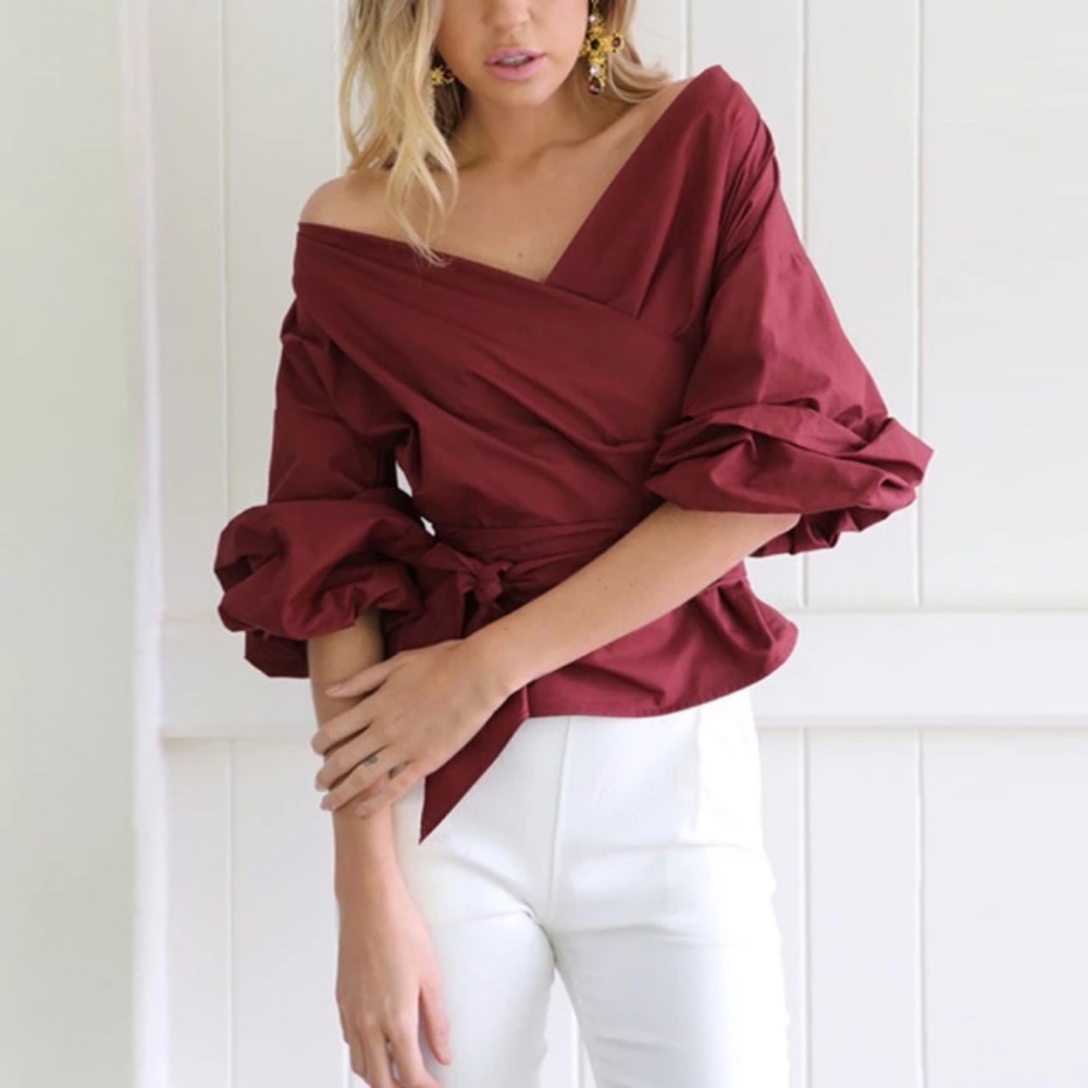 Off The Shoulder Poplin Tops