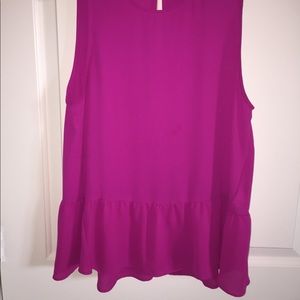 Banana Republic Sleeveless Magenta Peplum Blouse