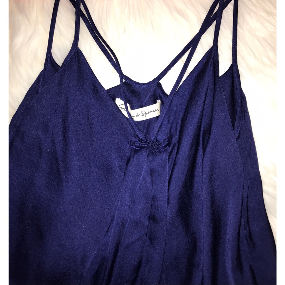 Navy Blue Silk Graham & Spencer Top