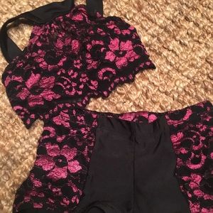 Custom made 2 piece dance wear- YL