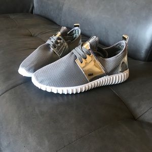 Chrome and grey shoes