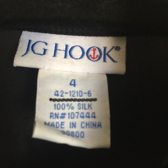 JG Hook Silk Size 4 Blouse. Black. - Picture 5 of 5