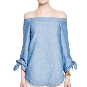 NWTO Free People Off-Shoulder Chambray Top