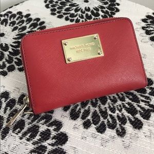 Michael Kors Red Leather Wallet