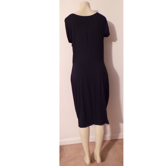 Plus Size Shoulder Twist Dress - Black - Picture 2 of 4