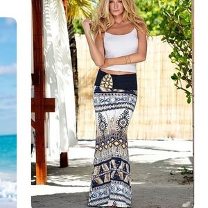 Venus stone detail embellished maxi skirt
