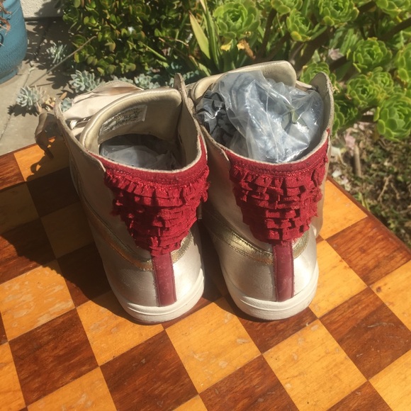 Nike hi top dunks with satin ribbon shoe ties - Picture 3 of 6