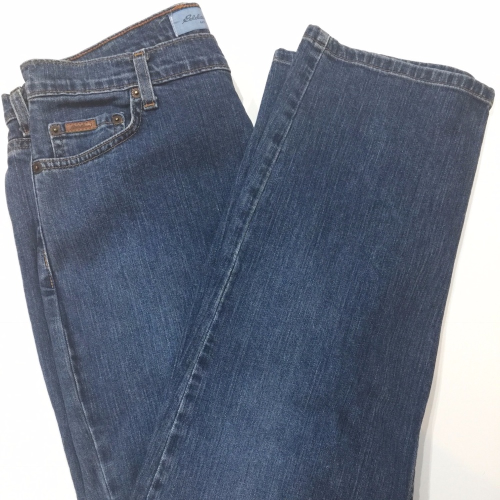EDDIE BAUER STRAIGHT LEG STRETCH MOM JEANS 16