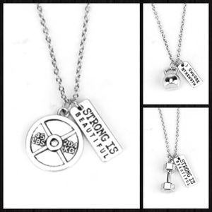Strong Beautiful Workout Necklace Gym Dainty