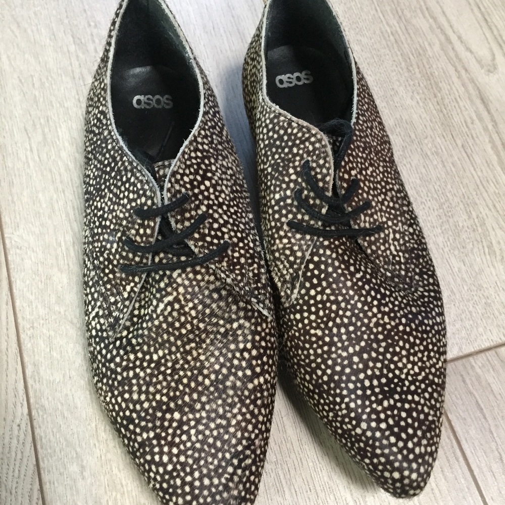 Asos MARA Leather Pointed Flats- Mono