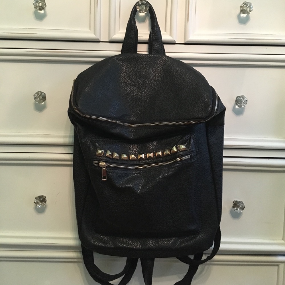 Black studded backpack
