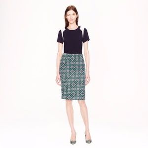 J. Crew  Pencil Skirt in Lattice Medallion Size 0