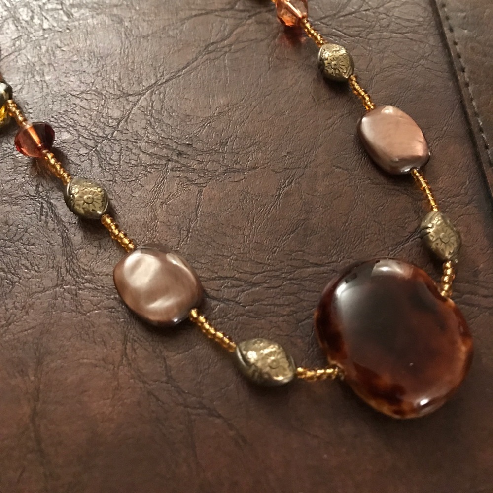 Brown beaded necklace