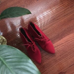 Red Suede Booties