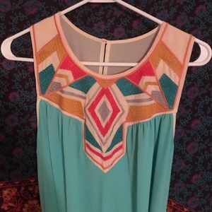 Embroidered Chest Maxi Dress