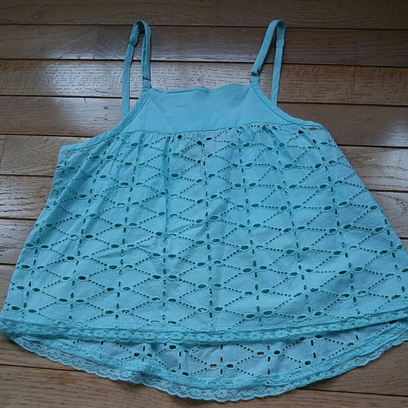 ♦️3 for $15 O'Neill Mint Eyelit Crop Top - Picture 4 of 6