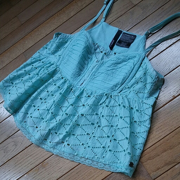 ♦️3 for $15 O'Neill Mint Eyelit Crop Top - Picture 6 of 6