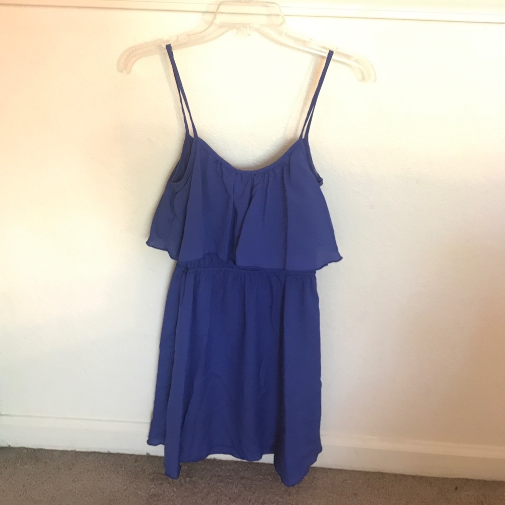 Blue chiffon Small Cobalt Blue Dress