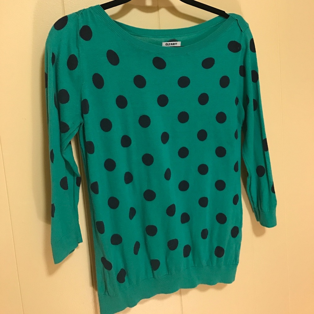 Green polka dot sweater