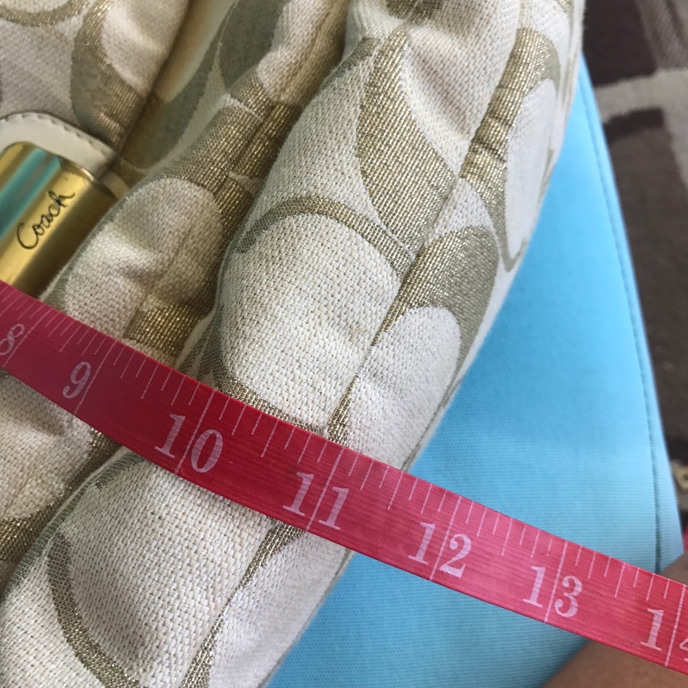 Coach canvas bag Gold and beige - Picture 3 of 6