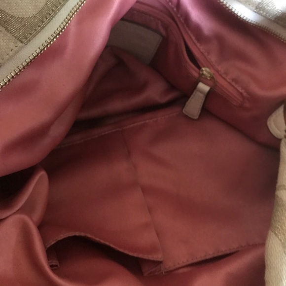 Coach canvas bag Gold and beige - Picture 5 of 6