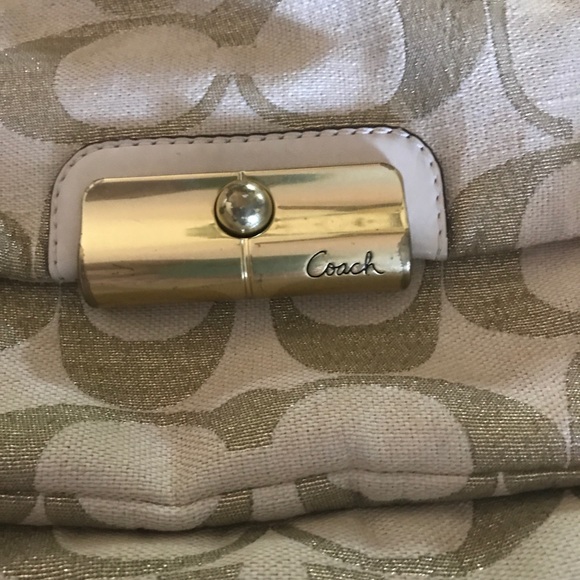 Coach canvas bag Gold and beige - Picture 6 of 6
