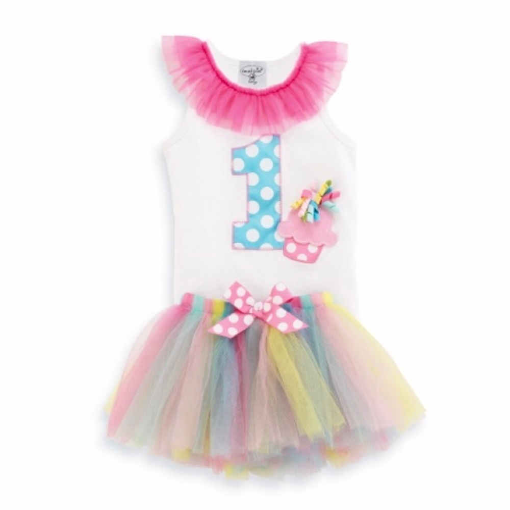 🌈MUD PIE🌈1st Birthday Tutu Set (12-18) with Hat