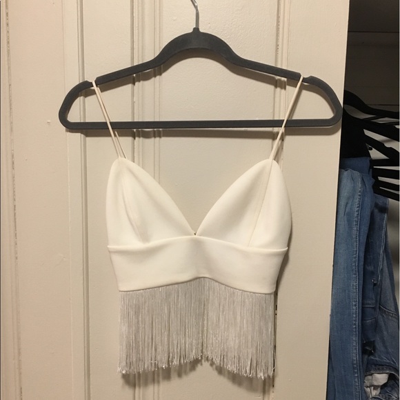 Express Tops - Express Fringe Cropped Top