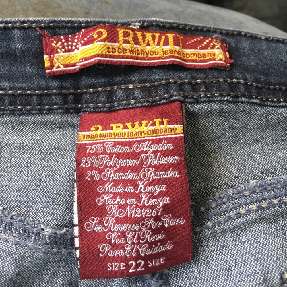 2BWU jeans size 22