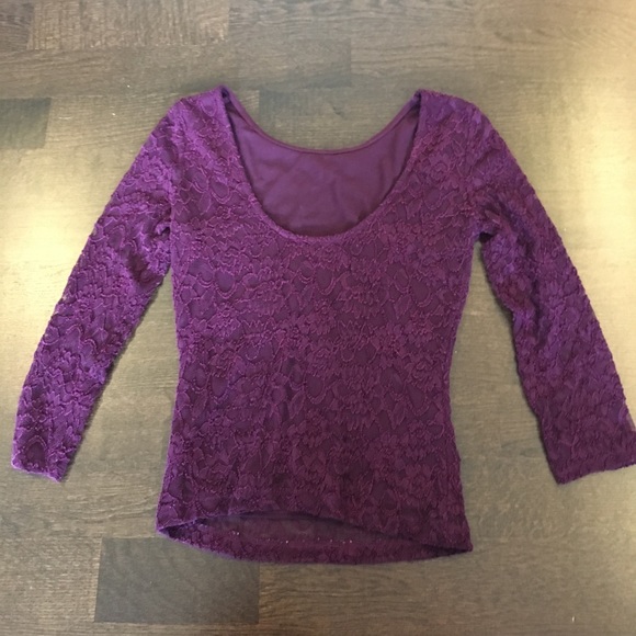 Purple lace quarter sleeve - Picture 2 of 2