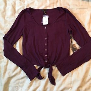 Forever 21 Button Down Cropped Shirt