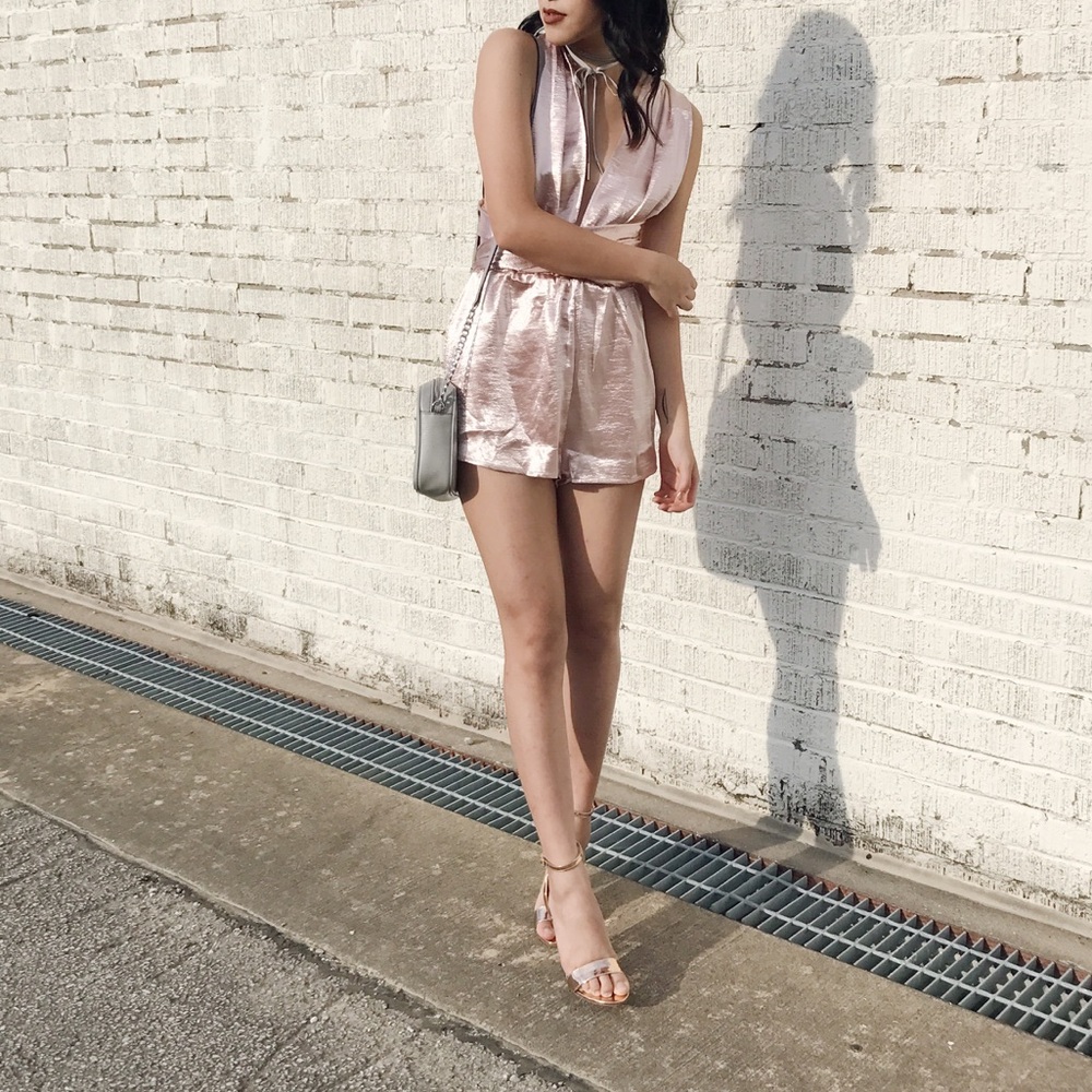 Rose gold romper
