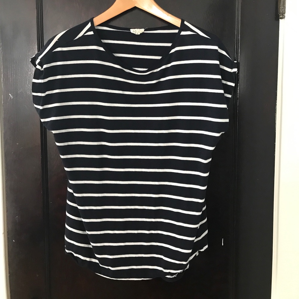 Navy and White Striped T