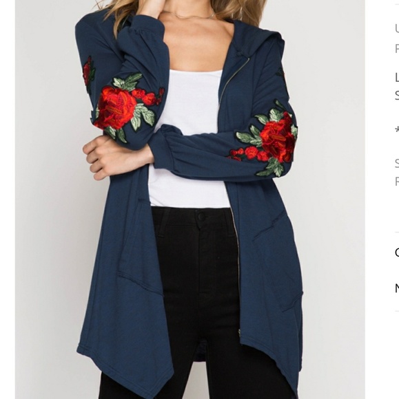 🔥4/$50! Rose Embroidered Jacket - Picture 2 of 6