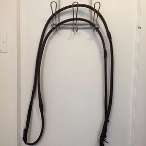 Brown Leather and Rubber Grip Reins
