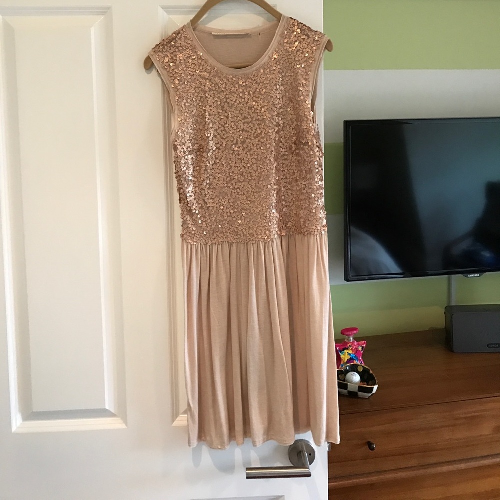 Susana Monaco Gold Sequin Dress Size small