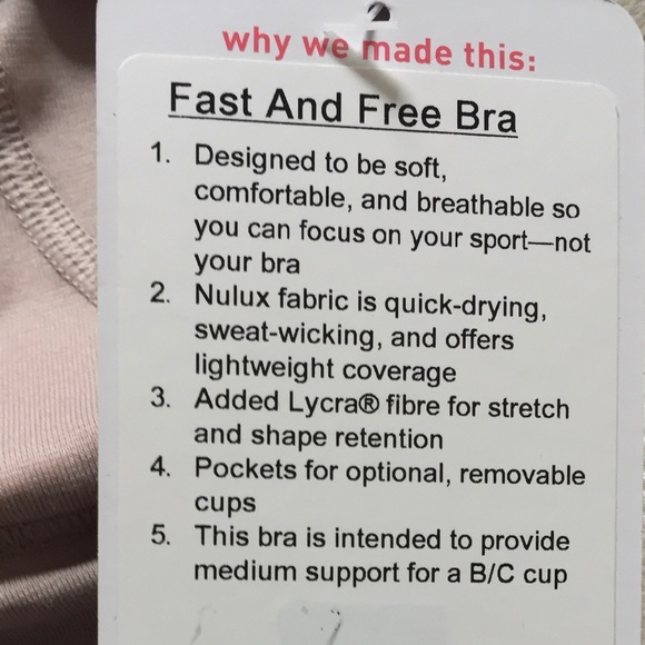 NWT AERO BLUE LULULEMON FAST & FREE BRA -- 8 or 10 - Picture 5 of 6