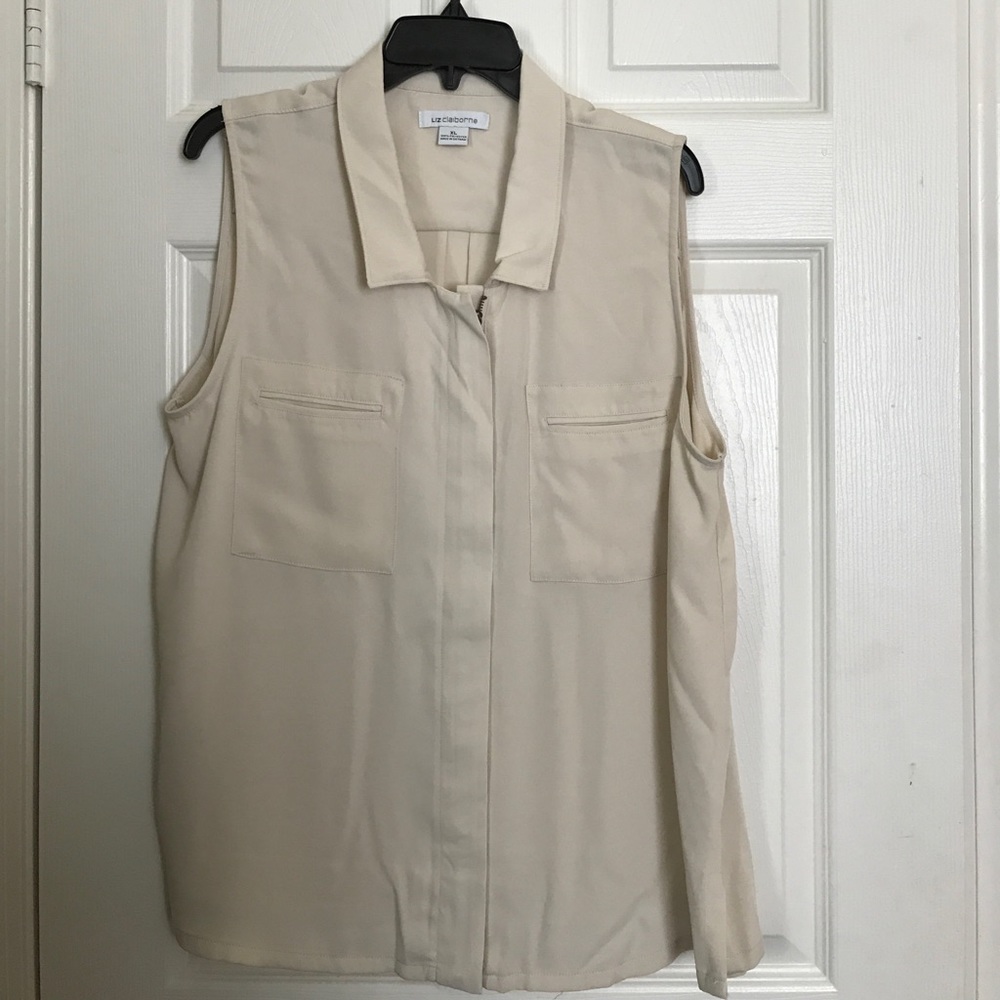 Sleeve zipper front blouse NWOT