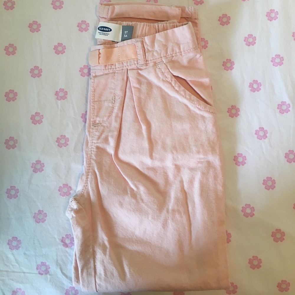 Girls Pink Linen Pants