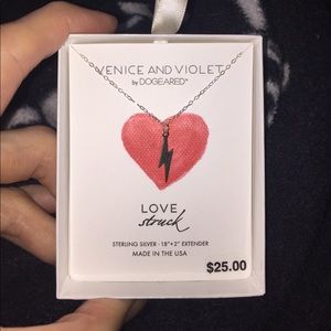 Sterling silver lightning bolt pendant