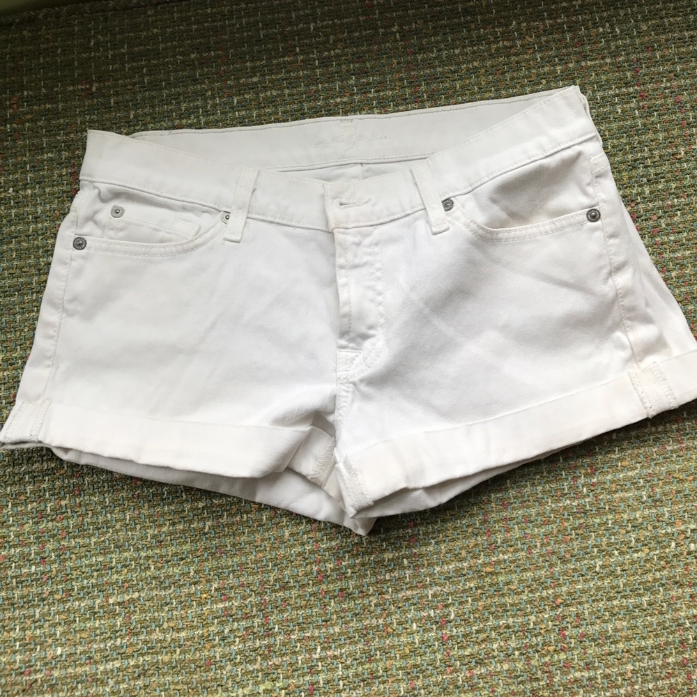 7 for all mankind white Jean shorts size 28